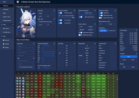 Fribbels HSR Optimizer January update .